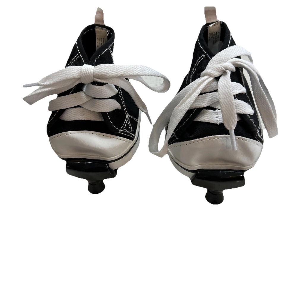 Build A Bear Workshop High‎ Top Black BAB Sneakers & Roller Skates Clear Wheels